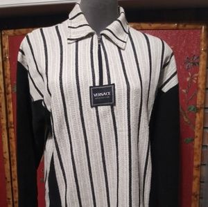 VERSACE long-sleeved cotton tunic/raglan tee